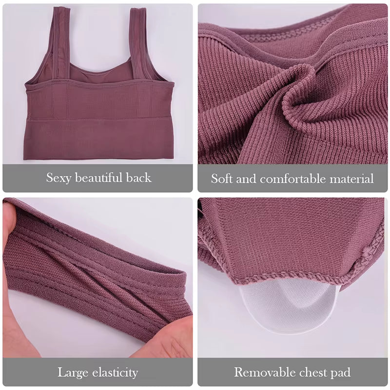 Breathable Sports Bra Anti-Sweat Fitness Top Women Seamless Yoga Bra Shockproof Crop Top Push up Sport Bra Gym Workout Top